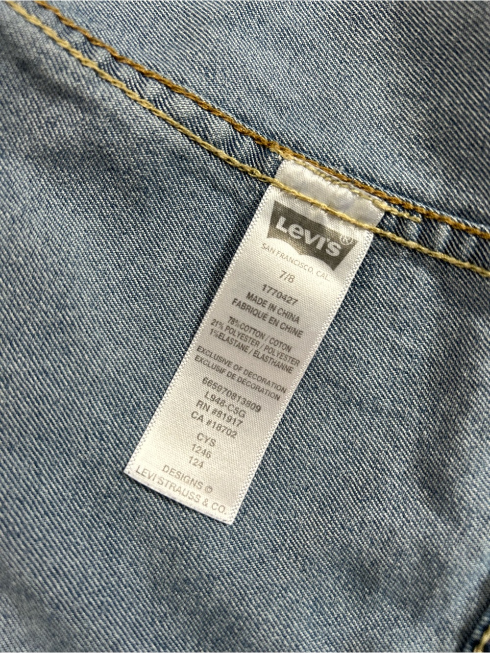 Levi's Kids Dark Blue Denim Jacket with Button Front - Picture 3 of 8